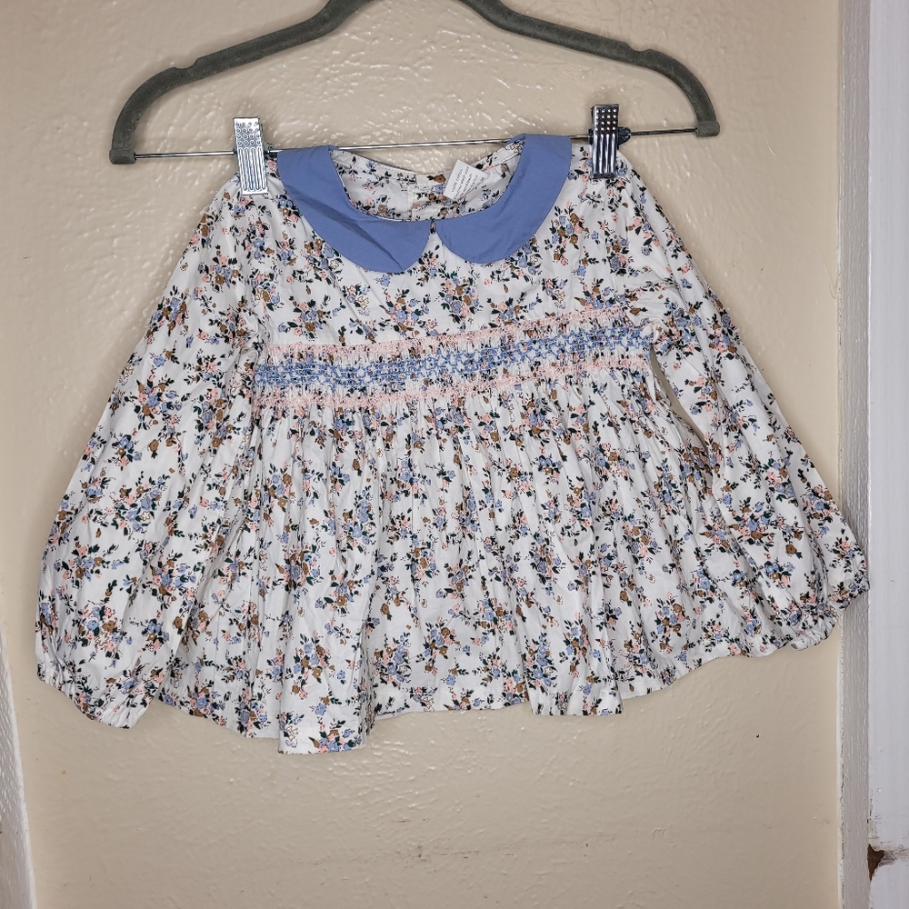 Virgil kids floral blouse girls long sleeves